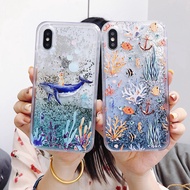 OPPO R9/R9S/R11/R11S/Plus/R15/A59 Dolphin Water liquid Case Glitter TPU Cover