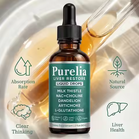 Herbal Supplement Drops 60ml Milk Thistle Glutathione NAC Choline Artichoke Dandelion Liquid Formula