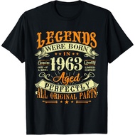 Men's cotton T-shirt 62th Birthday Vintage Legends Born In 1963 62 Years Old T-Shirt Fast Shipping 4