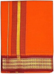 Cotton Dhoti for Men Mundu Vesthi 2 Meter South Indian Sari Border Color Dhoti Festival Onam Pongal 