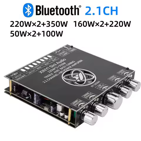 MIni 2*220W+350W TPA3251 TDA7498 Bluetooth Power Amplifier Board 2.1Ch Class D USB Sound Card Subwoo
