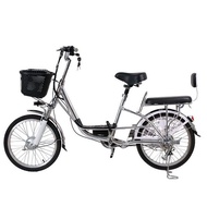 จักรยานไฟฟ้า จักรยานแม่บ้านไฟฟ้า  แบตเตอรี่ลิเธียมแบบถอดได้ พลังงานไฟฟ้า พร้อมรีโมทล็อครถ สำหรับผู้ใหญ่ รับน้ำหนักได้150 kg.