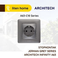 Stopkontak Stop Kontak Listrik Abu-Abu Grey Architect Infinity A63