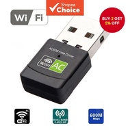 AC600 Free Drive Dual Band USB Wireless Adapter 2.4G 5G for Desktop Laptop 600M No Driver Required w