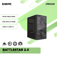 EasyPC | Ovation BattleStar 2.0 Micro ATX mesh PC Case Black Desktop Casing For Desktop PC