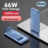 【SG Stock】Powerbank 100000mAh 66W Super Fast Charge With 3 Cable Power Bank LED Display Big Battery 