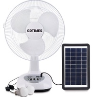 Gd times Solar electric fan with charger w/Solar Panel direct 220v solar panel charging fan COD