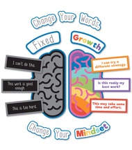 Carson Dellosa 29-Piece Growth Mindset Bulletin Board Set―Motivational Poster, Change Your Words Hea