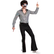 Preorder Retro 70s Hippie Cosplay Costume Halloween Costume Suit for Men Fancy Disguise Carnival Party Vintage Rock Disco Night Club