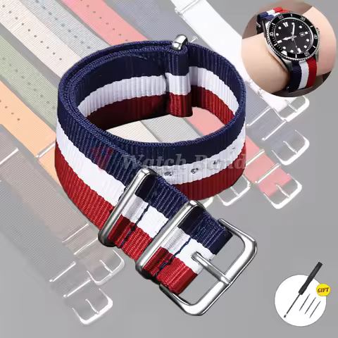Nylon Watch Band for Omega 20mm 22mm 18mm Strap for Seiko Skx Turtle Military Watchband for Rolex Oy