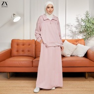 ZOE ARISAH Nicola Jumper Blouse Set Skirt Airport Outfit Baju Suit Wanita Scuba Sports Outdoor Activ