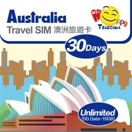 Happy Australia SIM Card - แฮปปี้ เทเลคอม ออสเตรเลีย - 10-30 วัน 5-15 กิกะไบต์ ซิมการ์ดท่องเที่ยวแบ