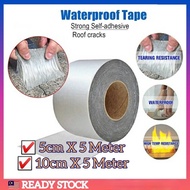 Aluminium Foil Super Waterproof Butyl Rubber Self Adhesive Tape Super Strong Repair Roof Pipe Water Tank Anti-leakage Pelekat Gam Pita Kuat Membaiki Tampal Zink Tangki Air Paip Atap Rumah Bumbung Dinding Singki Kolam Bocor Hujan Tape Super Strong