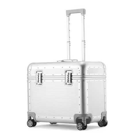 All Aluminum-magnesium Alloy Top Opening Suitcase Photographer Toolbox Travel Captain Rolling Luggag