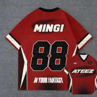 ATEEZ In Your Fantasy Tour Football Jersey kpop Album Mens Womens Short Sleeve Casual Round Neck T-s