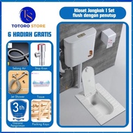 [BNK] Kloset Jongkok Mr.Tao 1Set Dengan Penutup Closet Toilet Otomatis