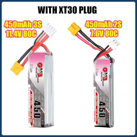 450mAh 80C 2S 7.6V/3S 11.4V with XT30 Plug LiPo Battery for Beta85X Model Drone FPV Balanced Chargin