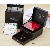 Rose box containing jewelry and lipstick ️ ️ 9-flower wax roses shows eternal love