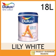 ICI DULUX [ 18L  ] (16151 Lily White) Ambiance Pearl Glo Wall Paint