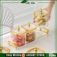 6pcs Set Bekas Kuih Raya Kedap Udara Balang Kuih Raya Spice Container Balang Plastik Food Jar Balang