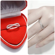Authentic 925 Silver Ring Jewelry Fashion Ring 925 SilverWanita with White Gold Plating