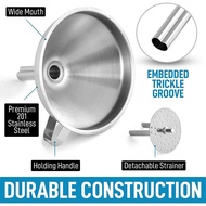 Multifunctional Kitchen FUNNEL STAINLESS STEEL FUNNEL + FILTER