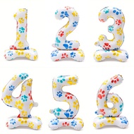 New Product 53cm Dog Claw Base Number 1-6 Aluminum Film Balloon Pet Birthday Party Standing Number M