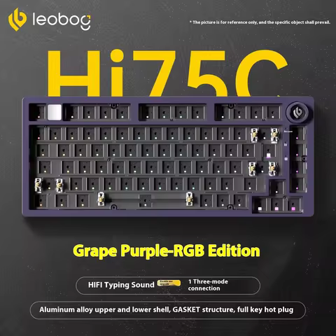 LEOBOG Hi75C Mechanical Keyboard 3Mode/Wired kit Hot Swap With Knob RGB Aluminium Alloy Gasket Hi75C