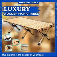 Camping Table Aluminum alloy Egg Roll Table Wood grain Camping Table Foldable outdoor table Picnic t