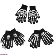 liweikeaa Black Gothic Gloves Luminous Gloves Winter Hand Warmer Skeleton Glitter Gloves