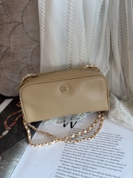 可免息分期 多年正版正貨商標門市現貨 vintage chanel beige vanity bag 袋 絕版 中古 復古 化妝包 化妝袋 奶茶色 手袋 已改裝