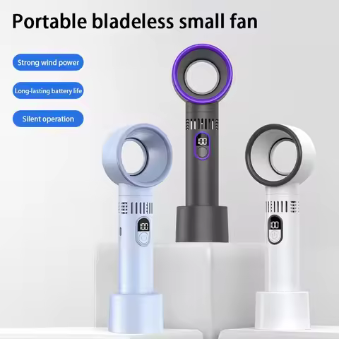For the new digital display bladeless fan USB charging desktop bladeless fan portable handheld fan