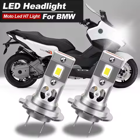 2PC CANbus Motorcycle H7 LED Headlight Bulbs 6000k 27000lm For BMW C600 C650GT F650GS F700GS F800GS/