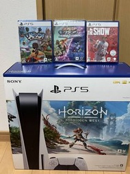 日版 PS5主機 PlayStation5 地平線西禁城 同捆版 CFIJ-10000光驅裝機+新軟件3件套