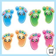 FS> 15 Pairs Kids Floor Stickers Self-Adhesive Social Distance Footprint Decals for Children Nursery