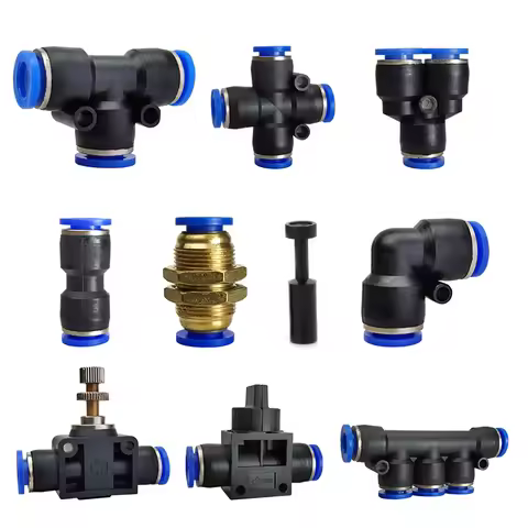 10PCS Pneumatic Fittings PU PY PV PE PK LSA Quick Connector Air Hose Tube Connectors Plastic PU PY 4