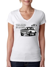 RIP OJ Simpson Iconic Graphics Pop Culture Womens Junior Fit V-Neck Tee