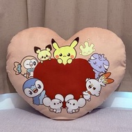 【日本正版連吊牌】Poképeace 寶可夢/寵物小精靈 心型雙面抱枕/靠墊 (皮卡丘/波加曼/一對鼠) 現貨