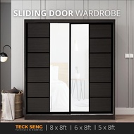 (FREE Shipping & FREE Installation) TECK SENG 8 Feet Sliding Doors Wardrobe / Anti-Jump / 2 Sliding 