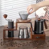 Hand-Brewed Coffee Maker Set Hand-Brewed Coffee Machine Hand-Cranked Storage Bracket Walnut Solid W