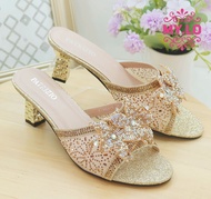 SANDAL PESTA WANITA SENDAL HAK TAHU SEPATU WISUDA PEREMPUAN SELOP KEBAYA PENGANTIN SLOP WEDDING SESE