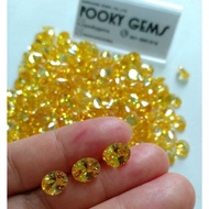 15 Beads YELLOW GOLD CZ Daimond Russian Diamond Oval Shape Size 7*9 Mm.