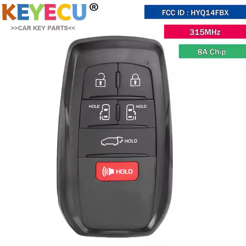 6 Buttons Smart Remote Key Fob for 2021 2022 2023 2024 Toyota Sienna 8A Chip P/N 8990H-08010 315MHz 