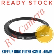 Step Up Filter Ring 43 To 49 43Mm To 49Mm 43-49 Adapter