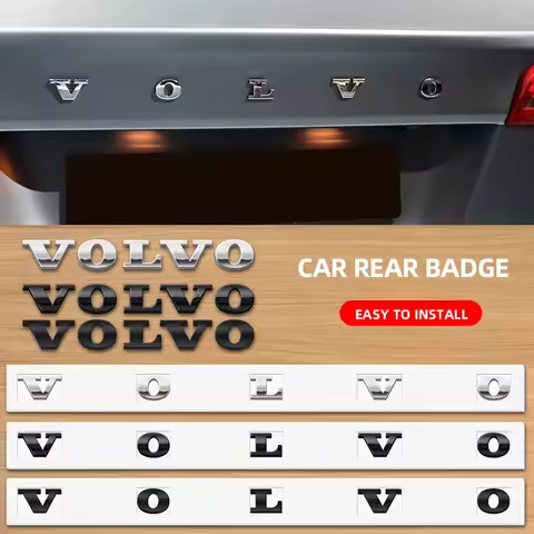 3D ABS Logo Letters Car Rear Trunk Badge Sticker For Volvo Xc60 Xc90 V40 V60 S60 V50 V90 S80 C40 XC4