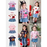 [1-7Y]Girl Short-Sleeved Kuromi T-Shirt Baju T Shirt Budak Perempuan Kids T-shirt,Baby Girls Top,Baj