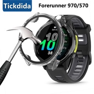 Tempered Glass+Case for Garmin Forerunner 970 570 47mm Screen Protector Frame Bumper Cover for Garmi