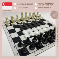 [SG STOCK] International English Chess Set/Checkers Set/Portable/2 IN 1 Chess Set