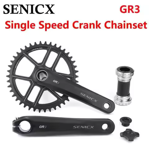 SENICX GR3 Single Speed Crank Chainset Crankset 42T 44T 170mm 175mm For Gravel-Bikes Cyclo-Cross BB-