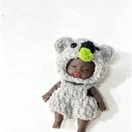 Crochet Finished Product Natasha 14cm Large Doll Baby Clothes Clothes Set 14cm Doll Black Clothes Ha